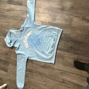 Men's Light Blue Spider Graphic Hoodie